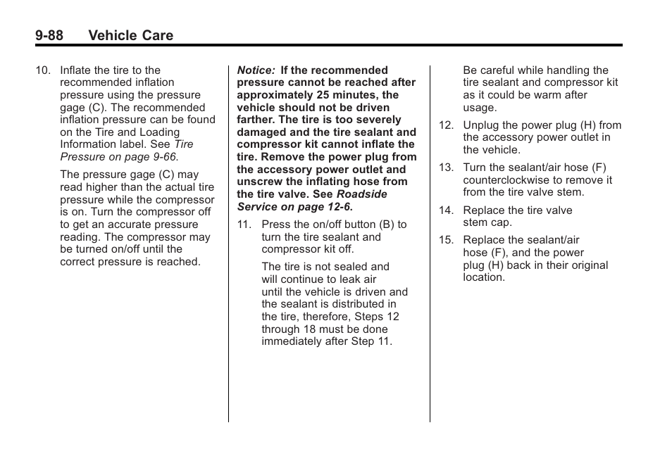 88 vehicle care | Cadillac 2010 CTS Sport Wagon User Manual | Page 388 / 464