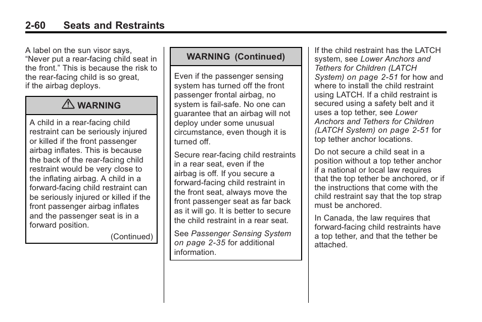 Cadillac 2010 CTS Sport Wagon User Manual | Page 98 / 464