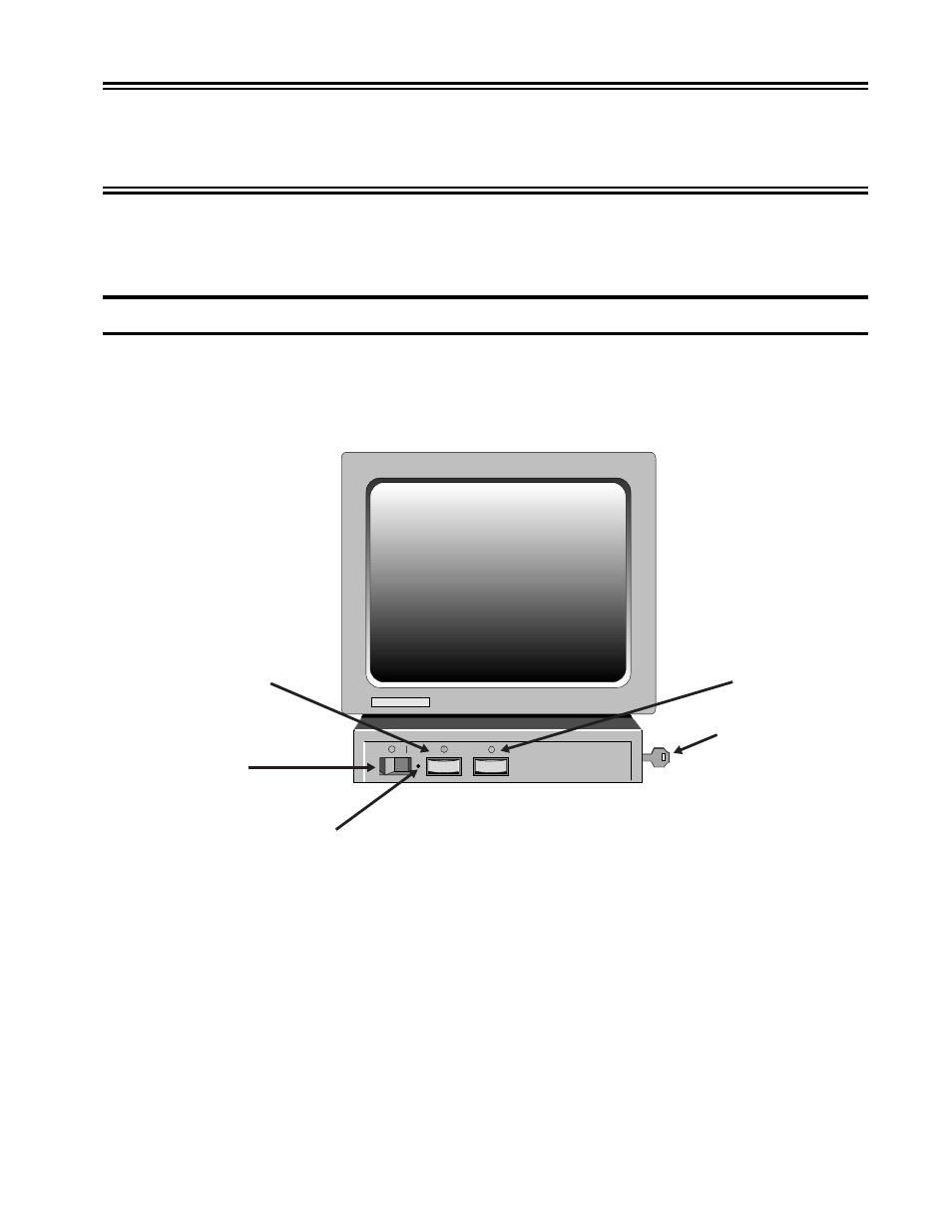 Chapter 3. controls, setup menus, and indicators, Display station controls, Figure 3-1. 1486a/g/p front view | Brightness control, Contrast control, Brightness, Contrast, Power-on/off, Controls, Power-on indicator | Visara 1486 User Manual | Page 21 / 117