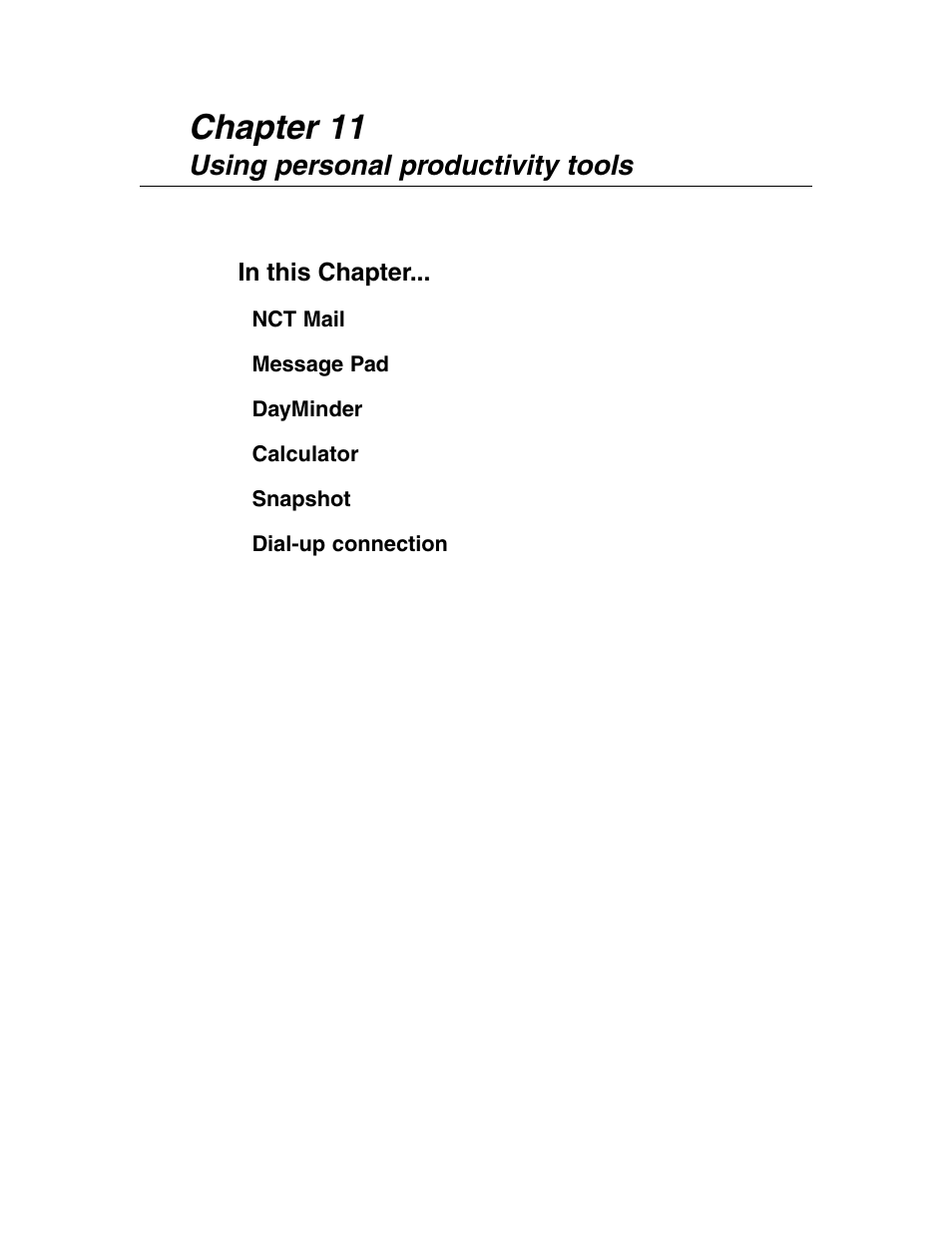 Using personal productivity tools, Using personal productivity tools -1, Chapter 11 | Visara 1783 User Manual | Page 127 / 172