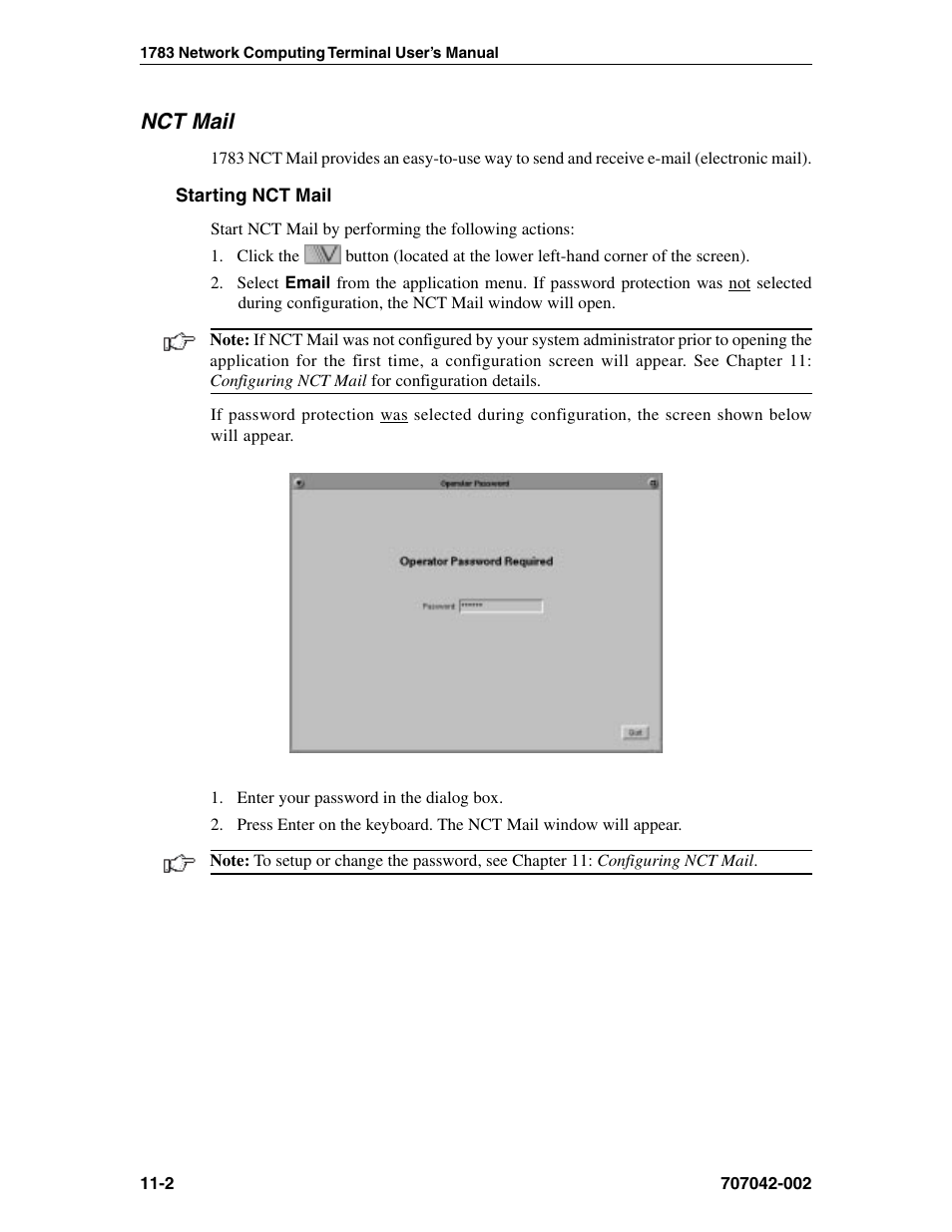 Nct mail, Starting nct mail, Starting | Nct mail -2, Starting nct mail -2 | Visara 1783 User Manual | Page 128 / 172