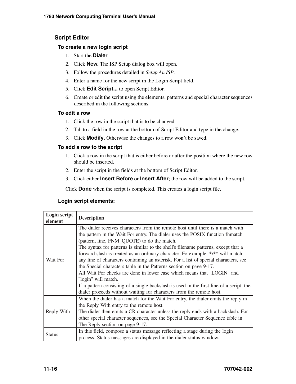 Script editor, Script editor -16 | Visara 1783 User Manual | Page 142 / 172