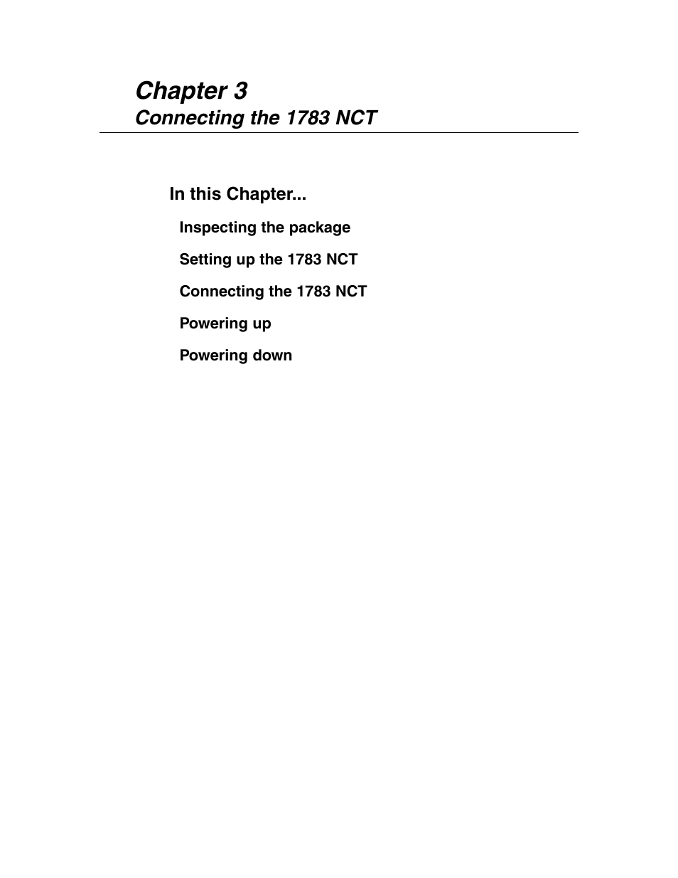 Connecting the 1783 nct, Connecting the 1783 nct -1, Chapter 3 | Visara 1783 User Manual | Page 19 / 172