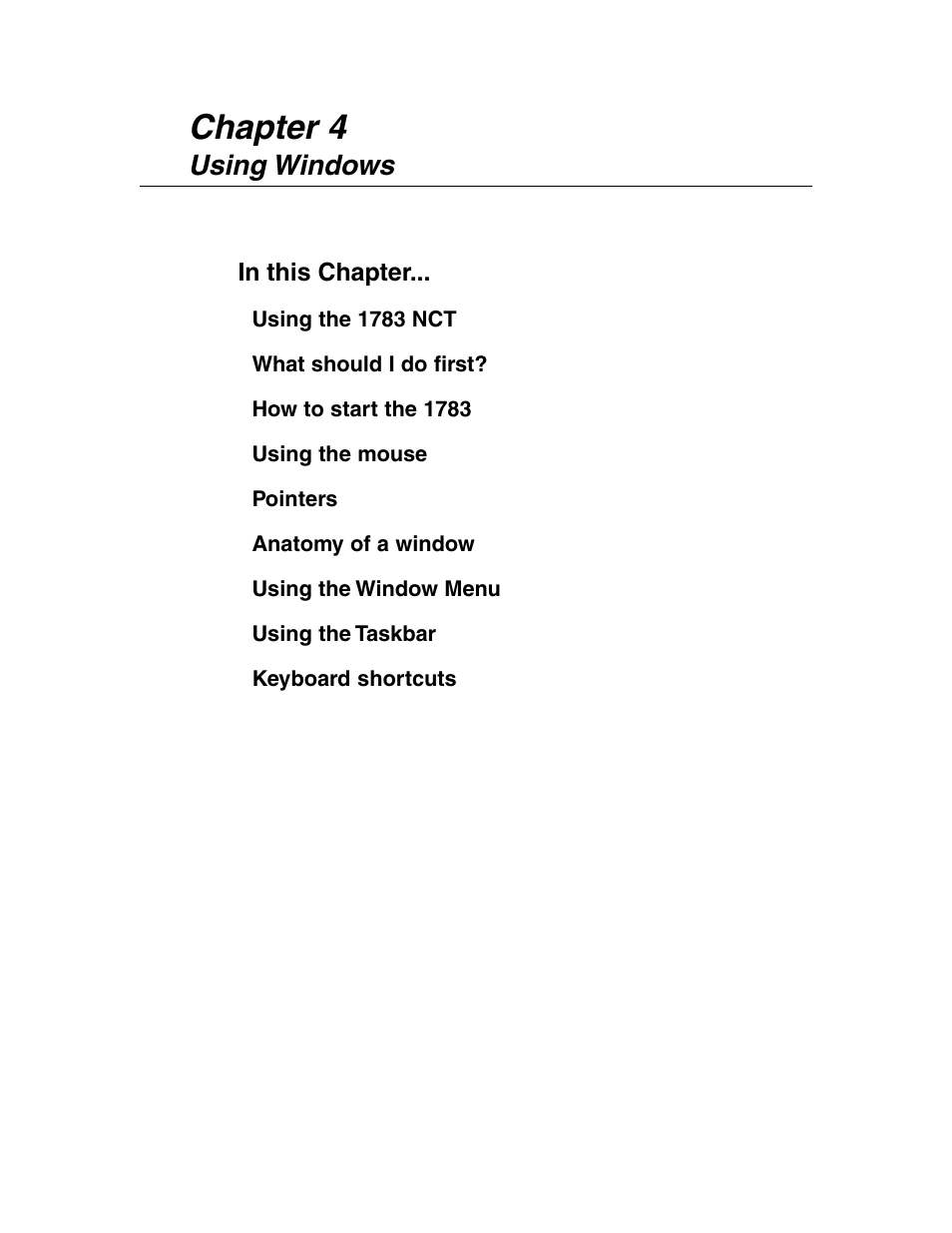 Using windows, Using windows -1, Chapter 4 | Visara 1783 User Manual | Page 25 / 172