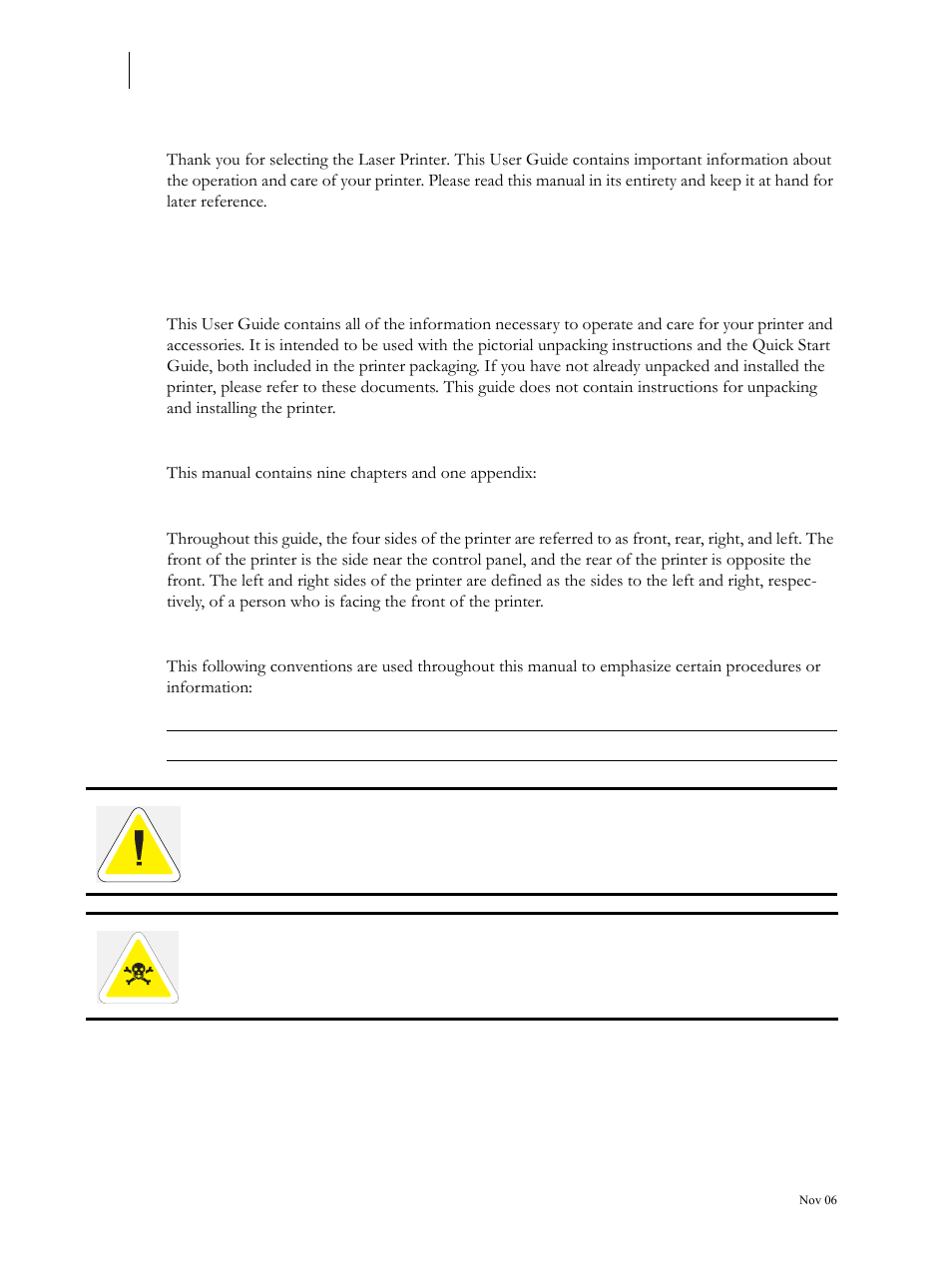 Welcome, About this manual, Scope | Overview, Printer orientation, Conventions | Visara 5350 User Manual | Page 10 / 220