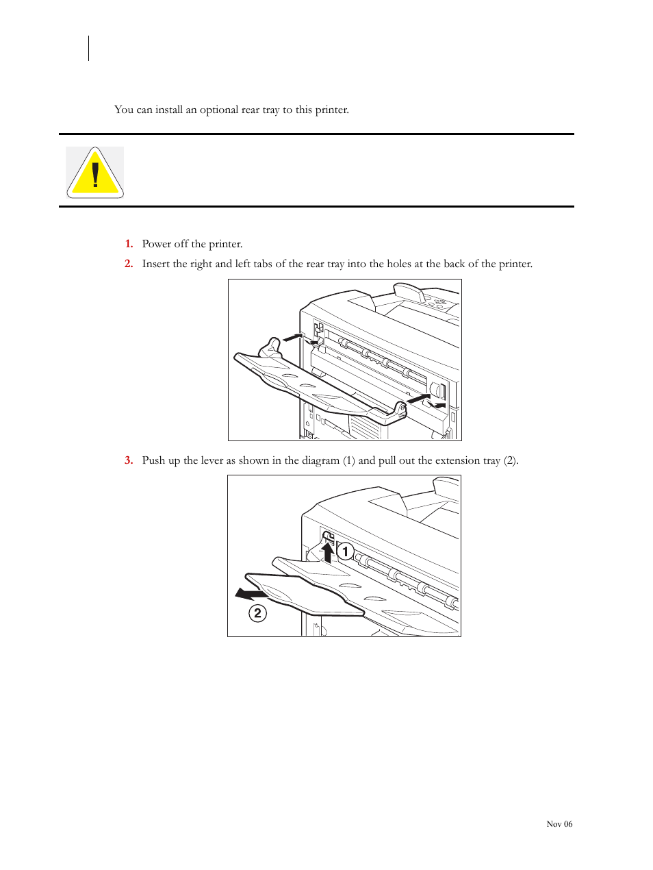 Installing/uninstalling the rear tray, Installing the rear tray | Visara 5350 User Manual | Page 140 / 220
