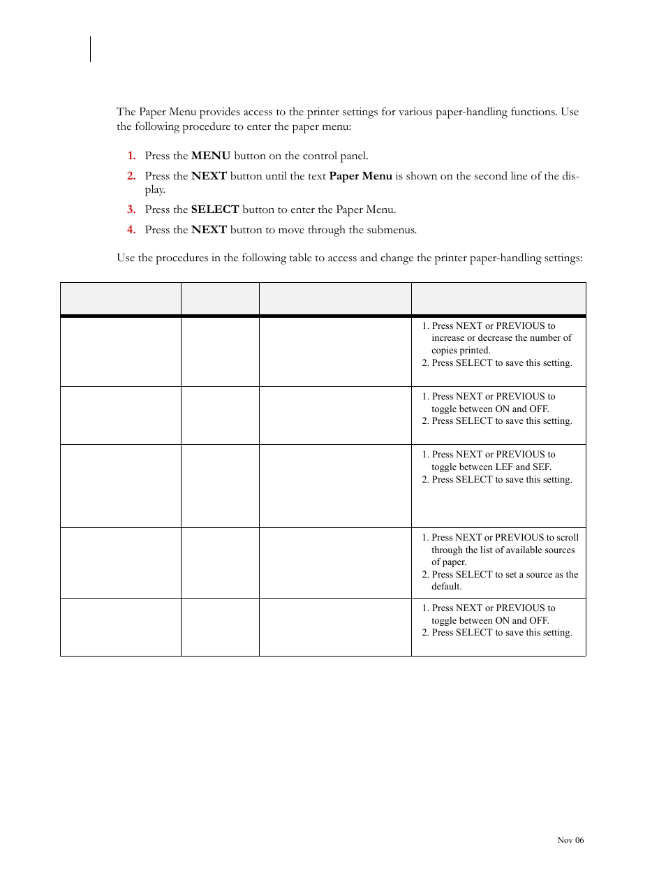 Paper menu, Paper menu 7-10 | Visara 5350 User Manual | Page 152 / 220