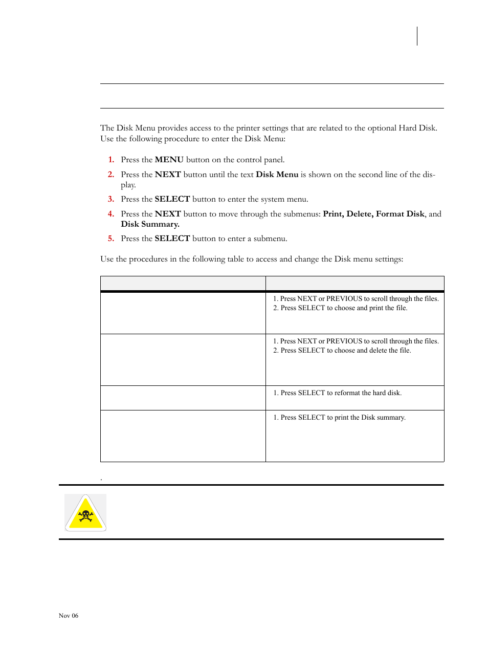 Disk menu, Disk menu 7-25 | Visara 5350 User Manual | Page 167 / 220