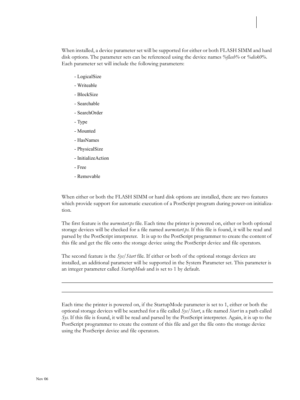 Device parameter sets, Warmstart.ps and sys/start files | Visara 5350 User Manual | Page 181 / 220