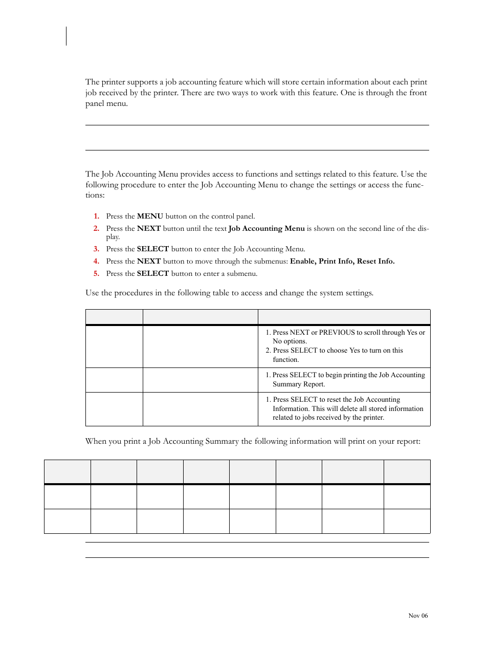 Job accounting feature, Job accounting feature 8-24 | Visara 5350 User Manual | Page 192 / 220