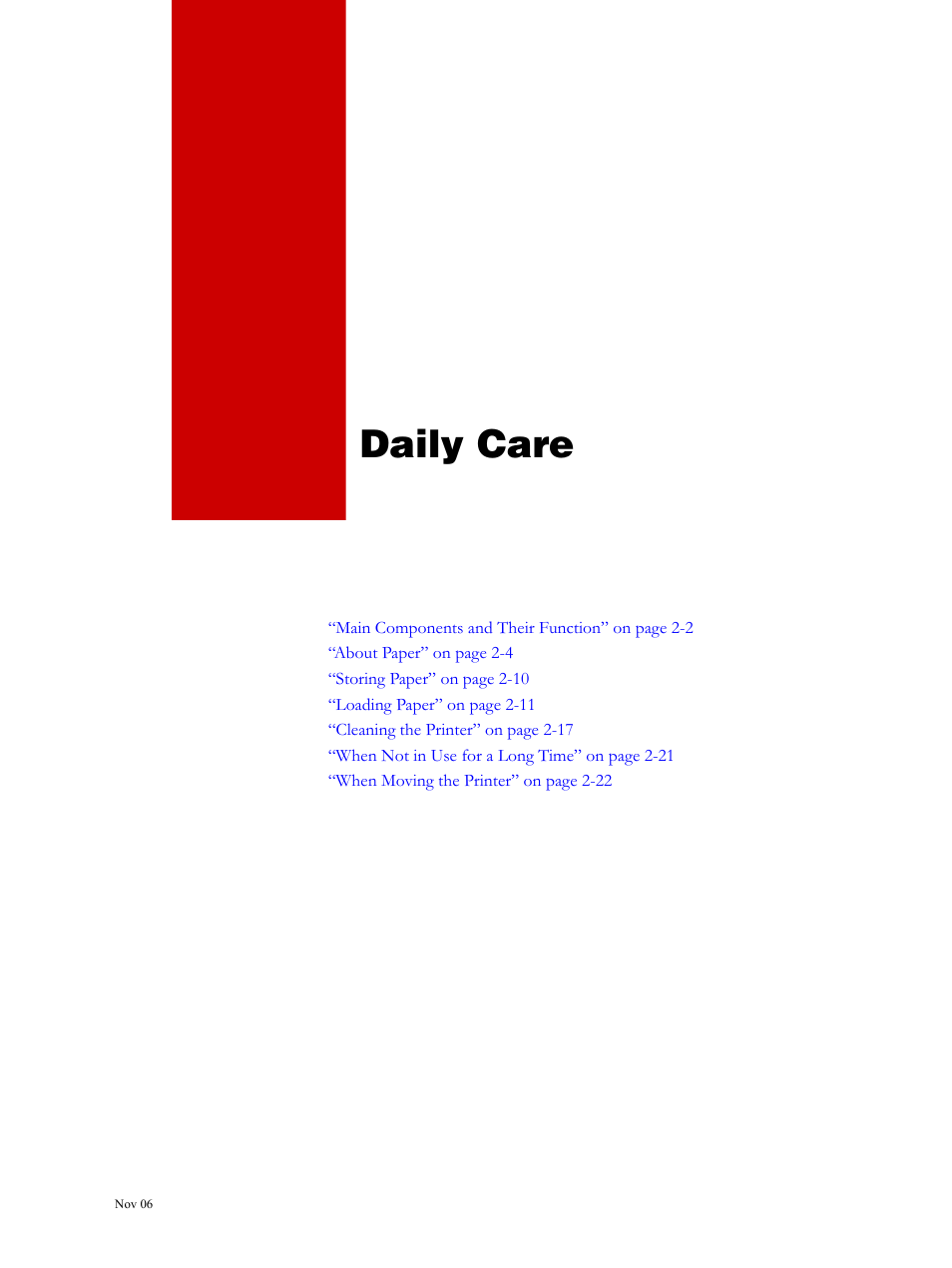 Daily care, Chapter 2, Daily care 2-1 | Visara 5350 User Manual | Page 41 / 220