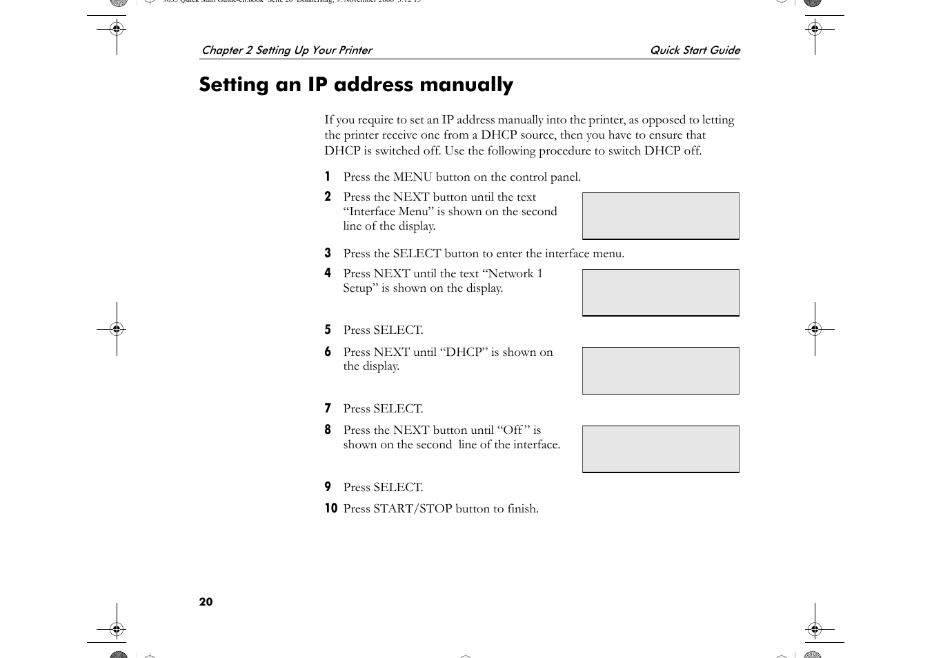 Setting an ip address manually | Visara 5350 Quick Start User Manual | Page 24 / 34