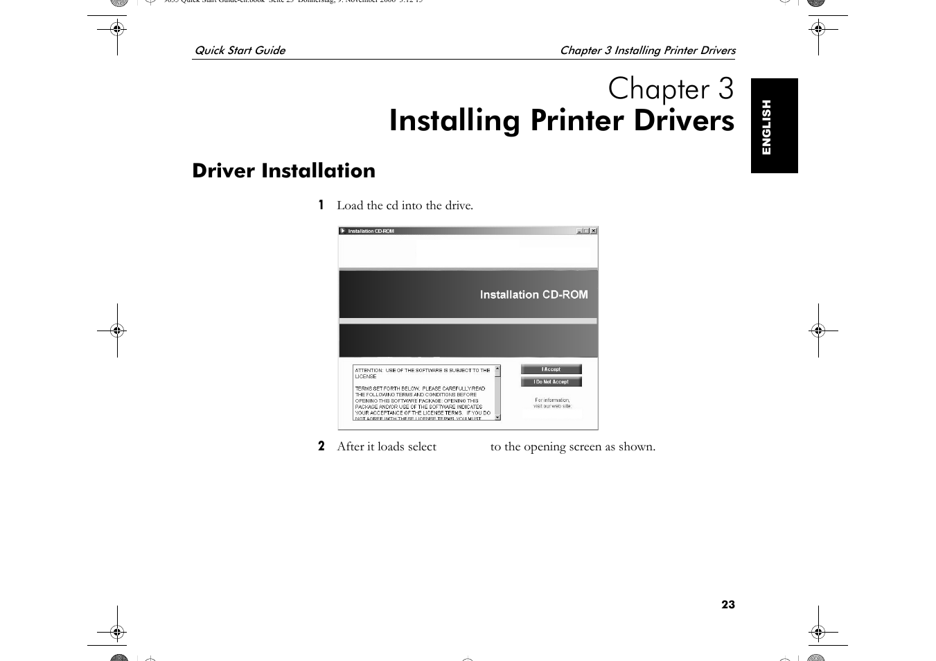 Chapter 3 installing printer drivers, Driver installation | Visara 5350 Quick Start User Manual | Page 27 / 34