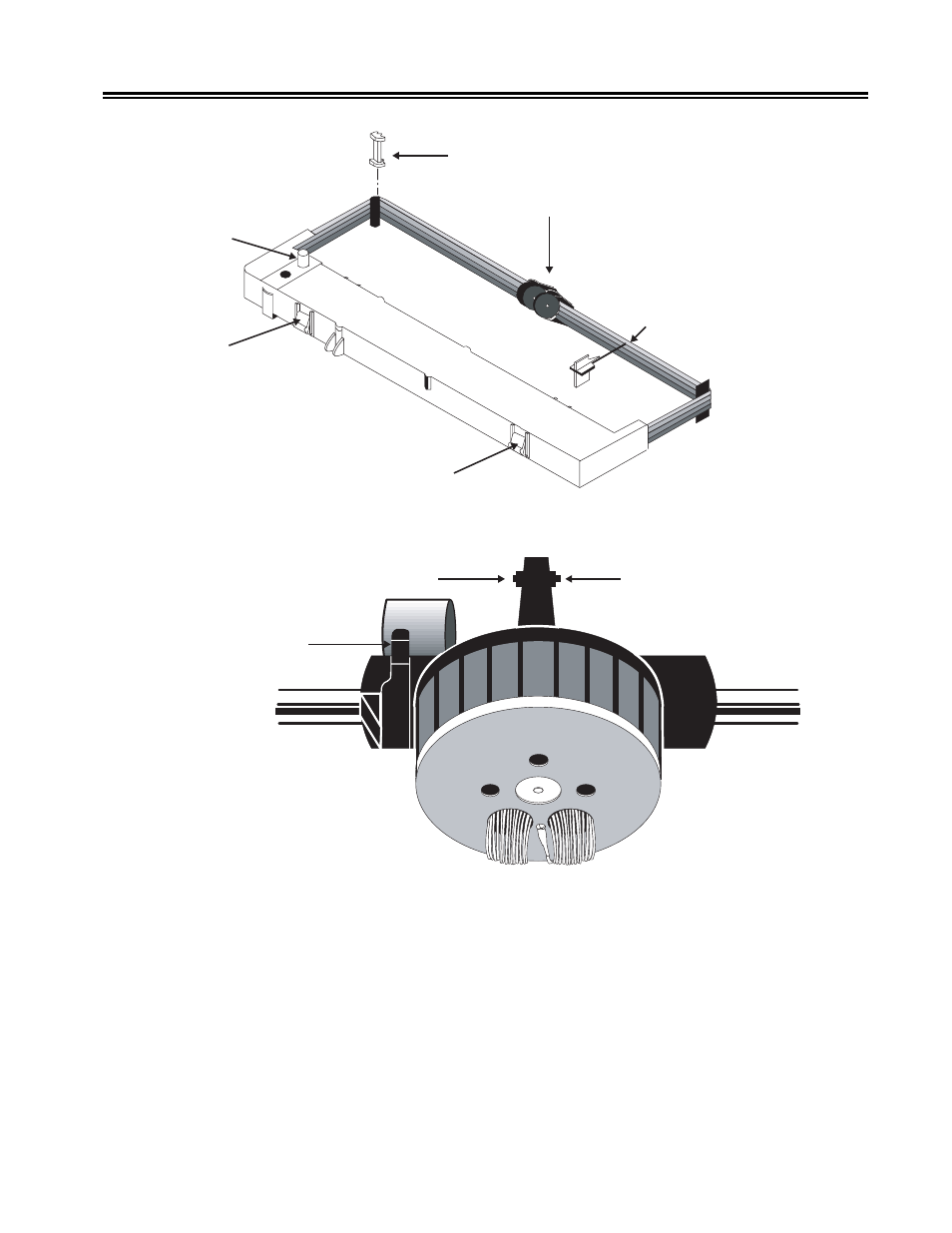 Figure 2-3. shifting ribbon cartridge, Figure 2-4. platen gap lever, Figure 2-3 | Shifting ribbon cartridge -5, Figure 2-4, Platen gap lever -5, Preparing to operate the 1330 | Visara 1330-X02 User Manual | Page 19 / 183