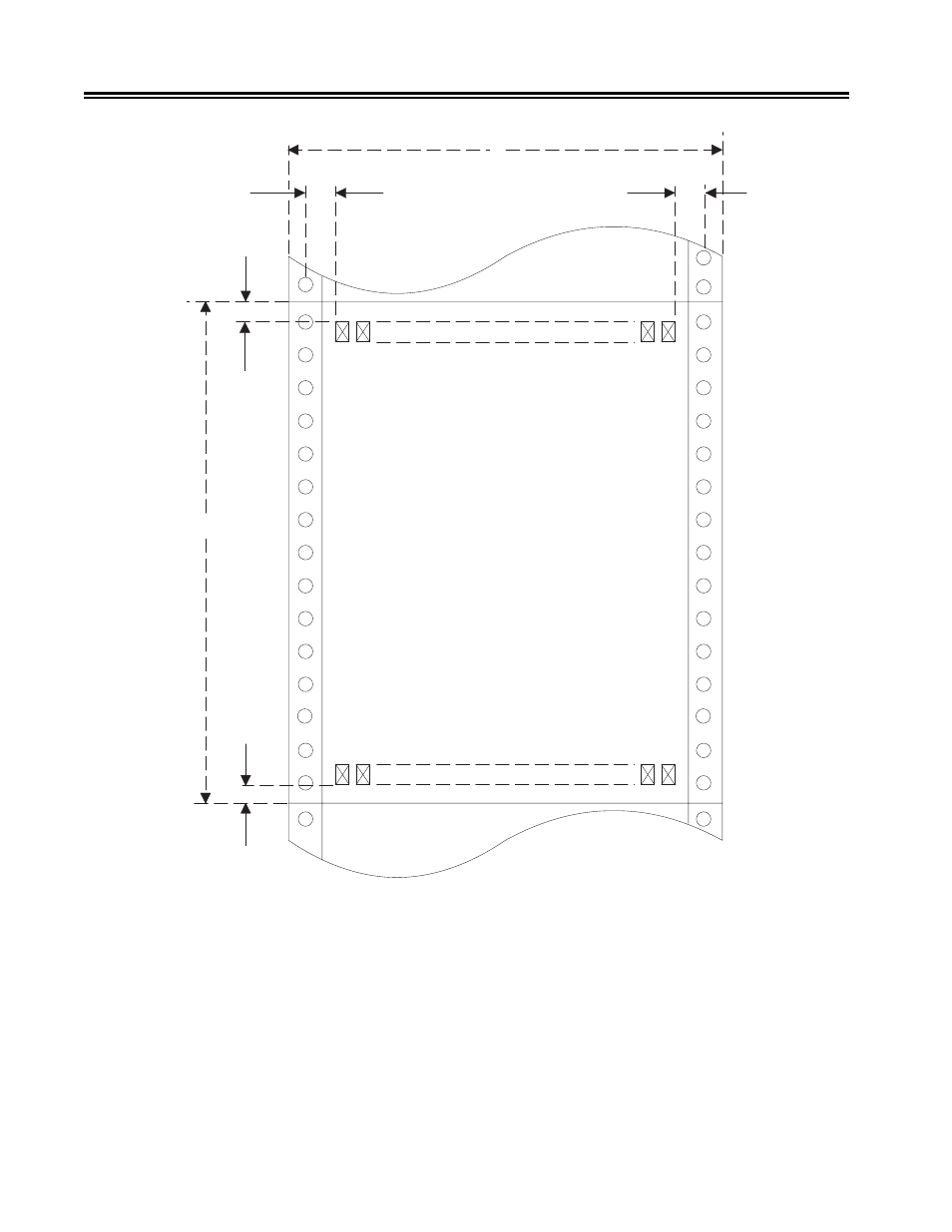 Figure 2-12. print positioning - continuous forms, Preparing to operate the 1330 | Visara 1330-X02 User Manual | Page 28 / 183