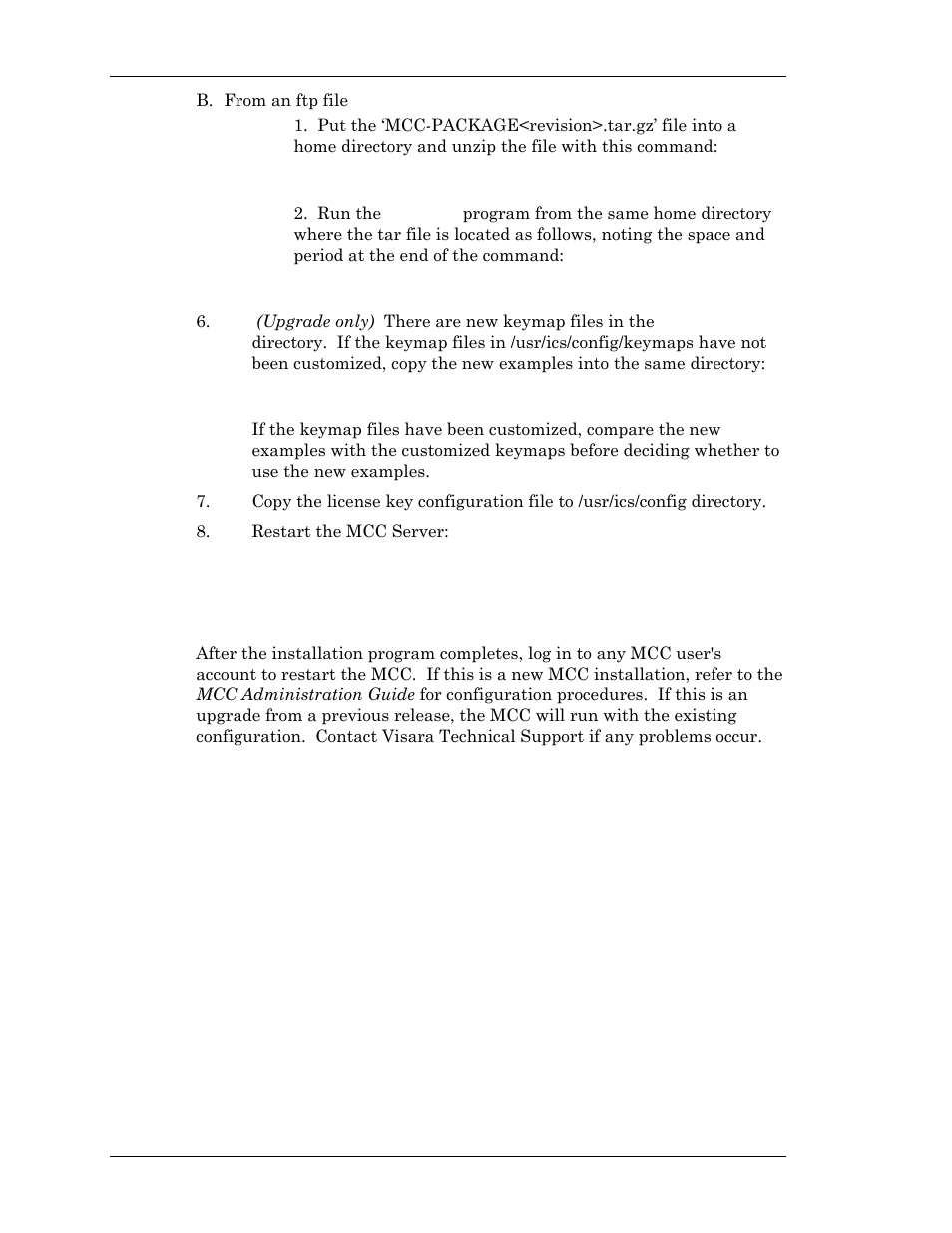 Starting or restarting the mcc | Visara Master Console Center User Manual | Page 14 / 18