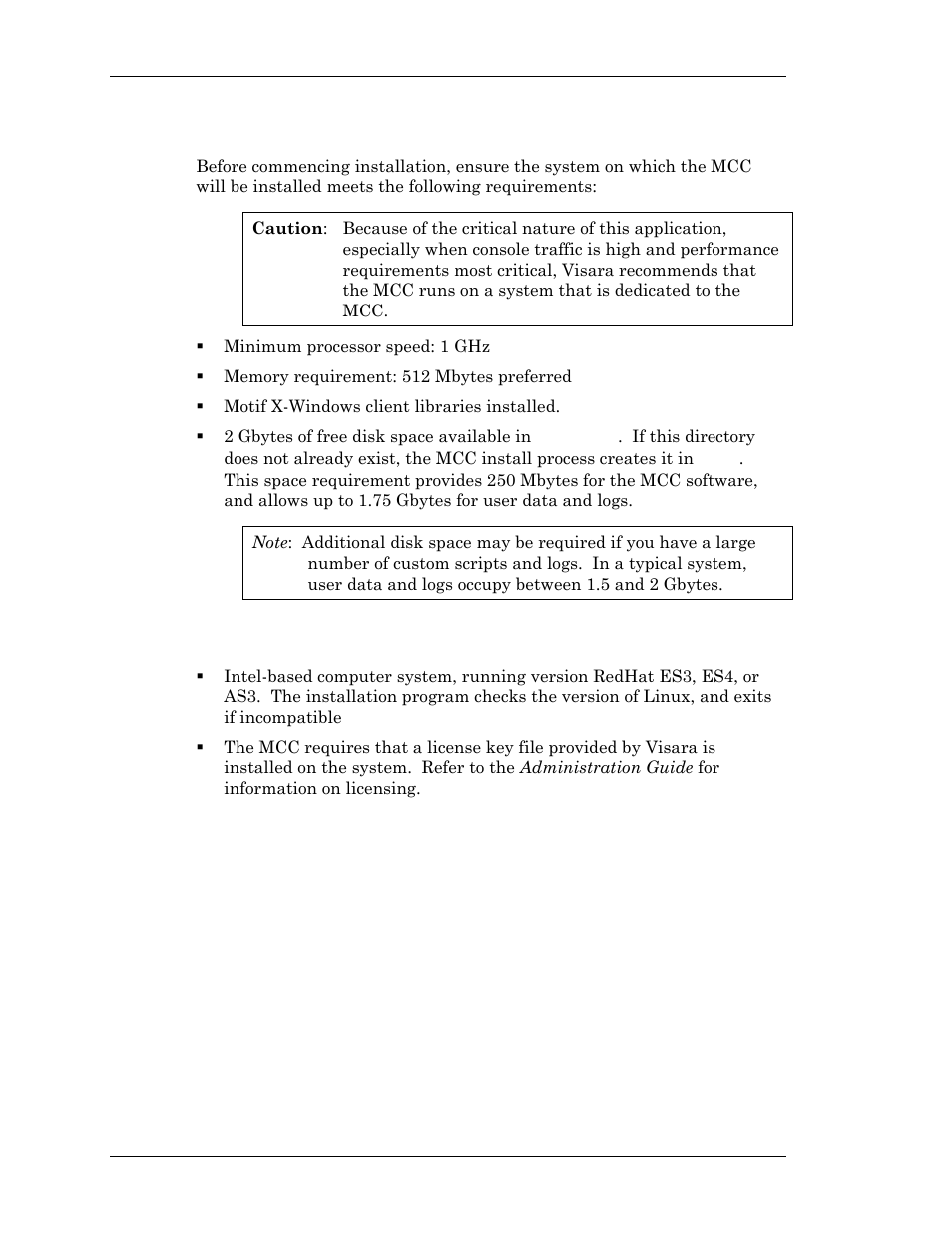 Hardware requirements, Software requirements, Hardware requirements software requirements | Visara Master Console Center User Manual | Page 8 / 18