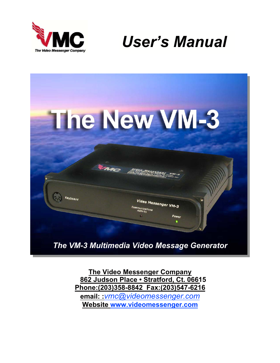 VMC VM-3 User Manual | 33 pages