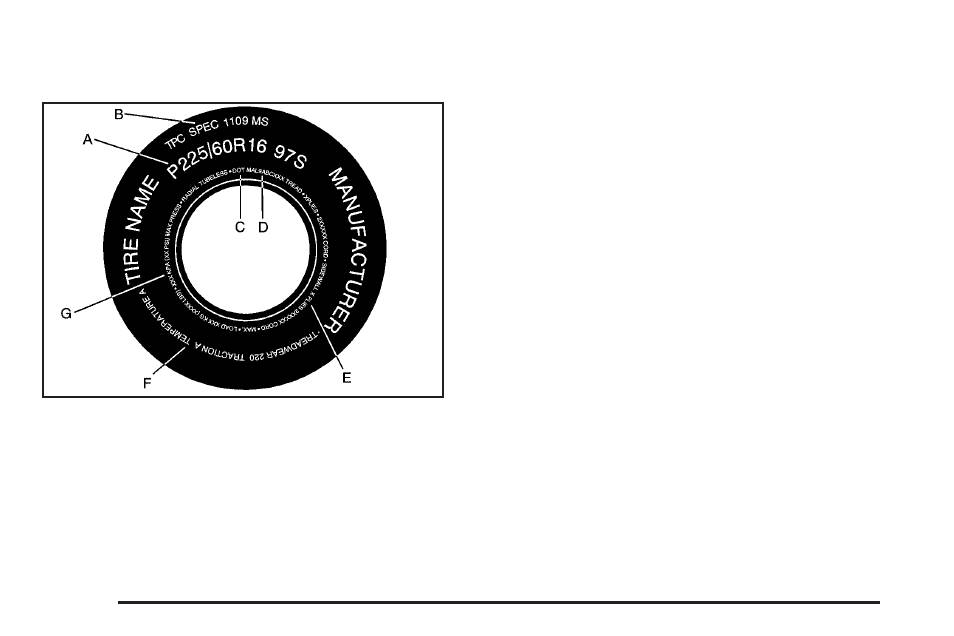 Tire sidewall labeling, Tire sidewall labeling -50 | Cadillac 2006 DTS User Manual | Page 350 / 448