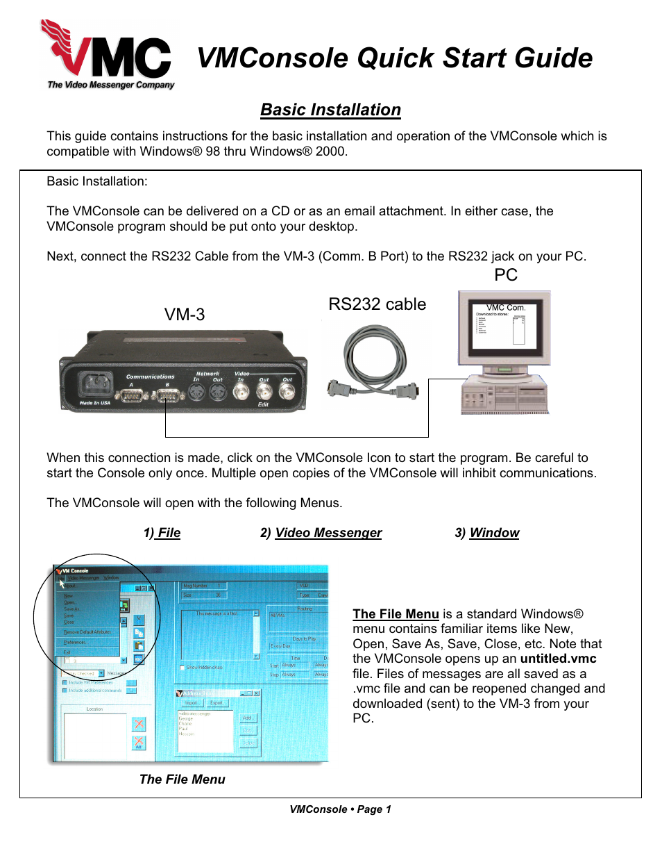 VMC VMConsole User Manual | 6 pages