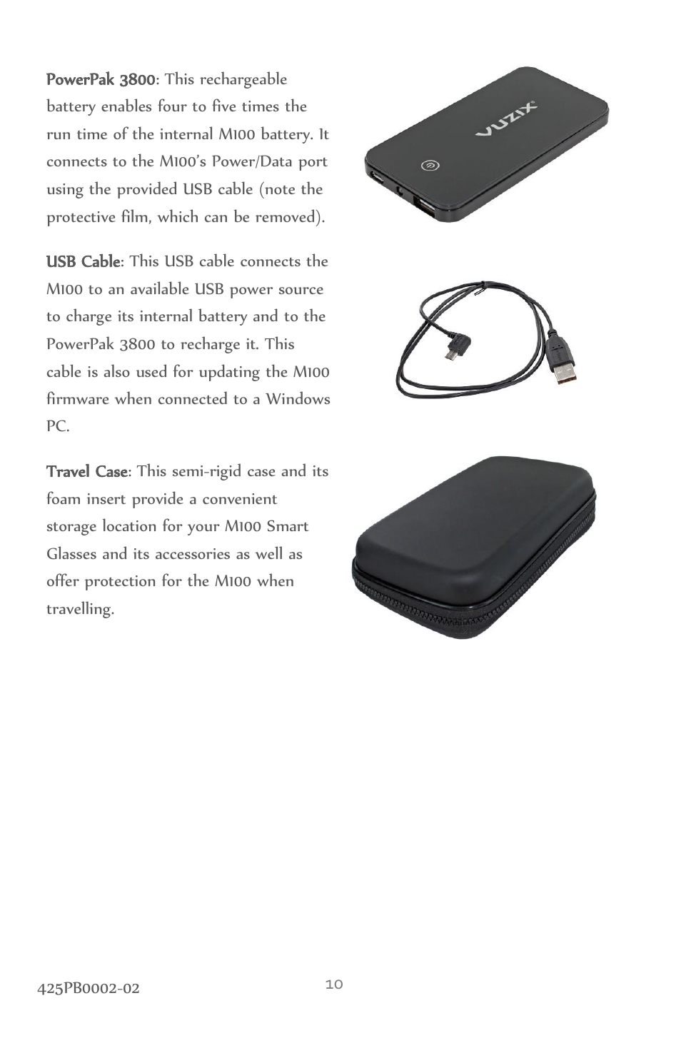Vuzix M100 Product Guide User Manual | Page 10 / 56