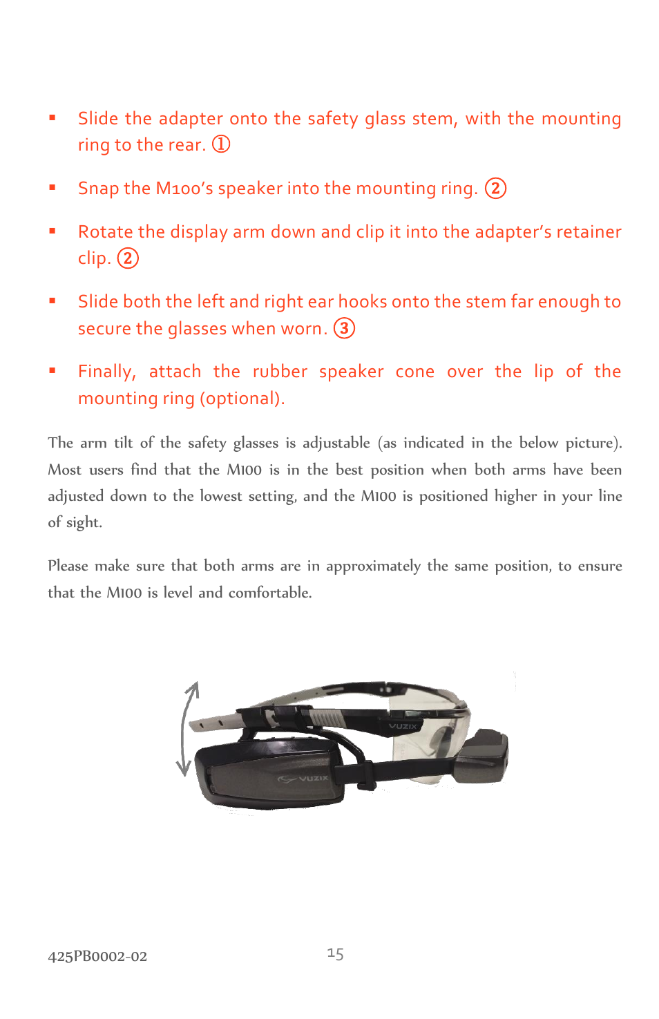 Vuzix M100 Product Guide User Manual | Page 15 / 56