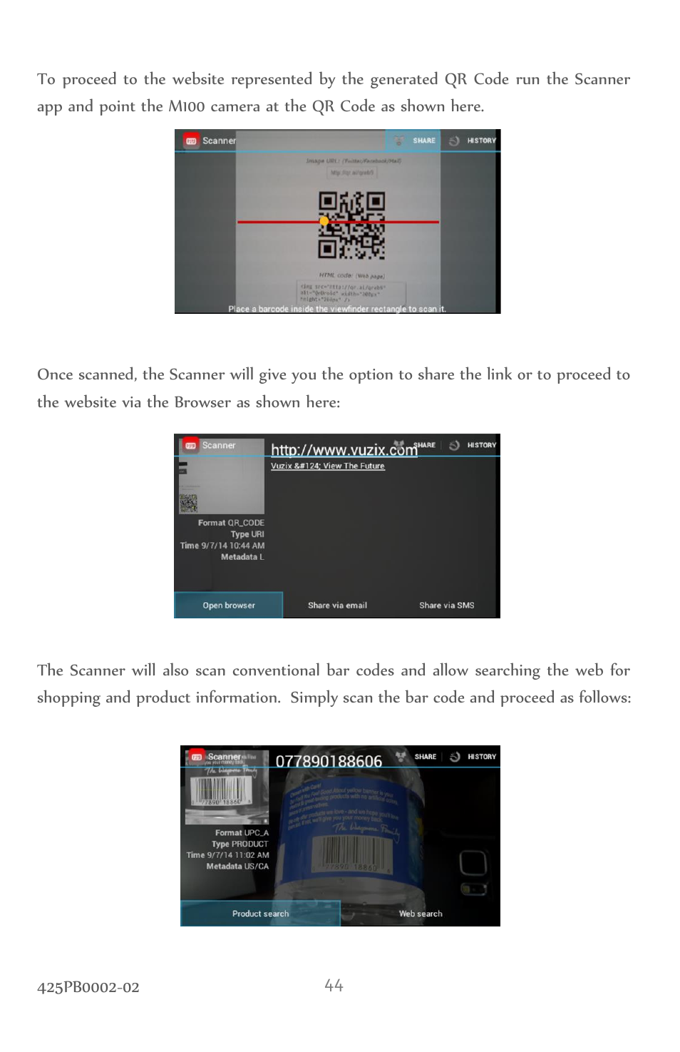 Vuzix M100 Product Guide User Manual | Page 44 / 56