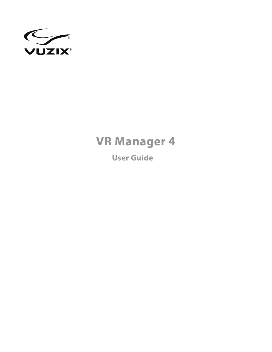 Vuzix VR Manager 4.x User Manual | 23 pages