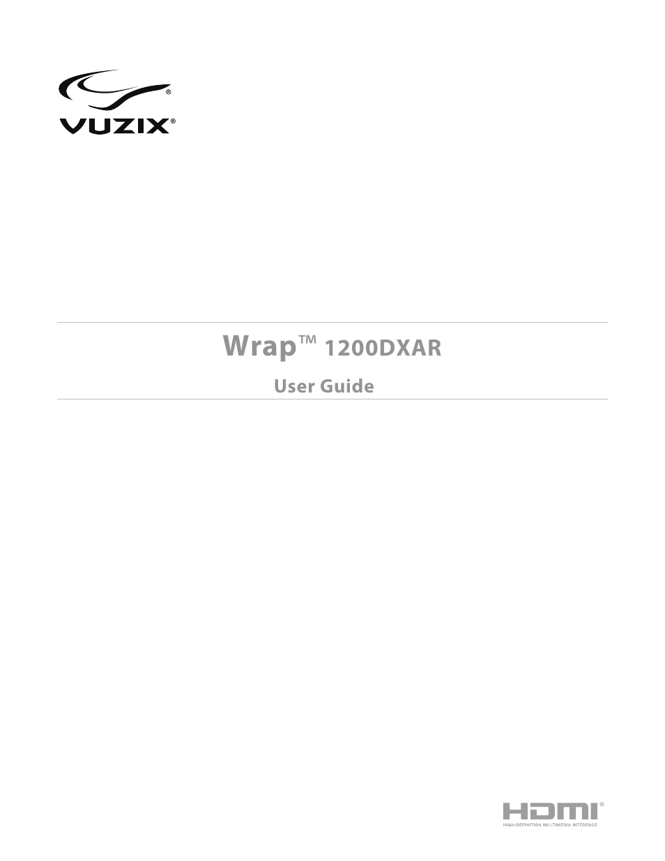 Vuzix Wrap 1200DXAR User Manual | 27 pages