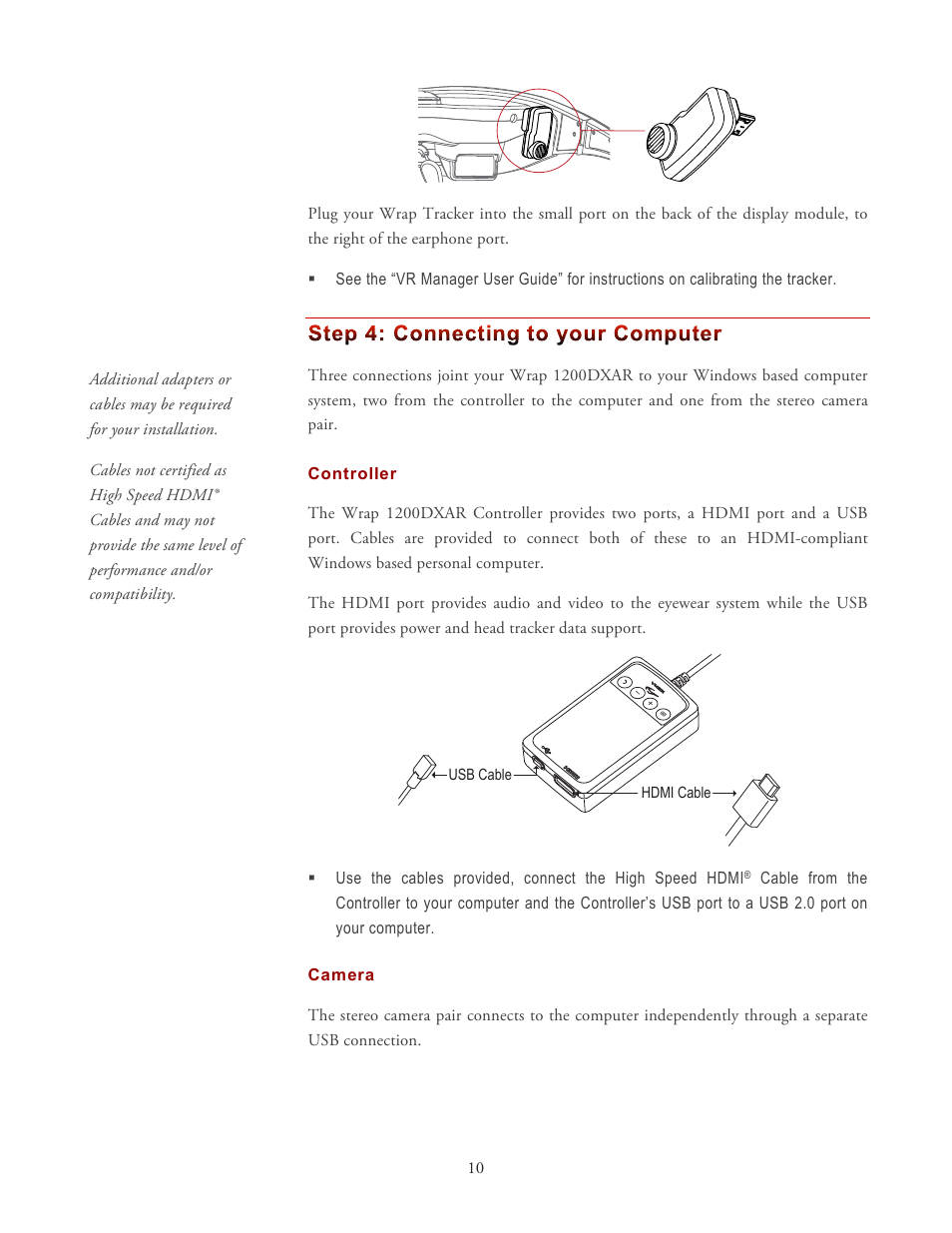 Vuzix Wrap 1200DXAR User Manual | Page 10 / 27