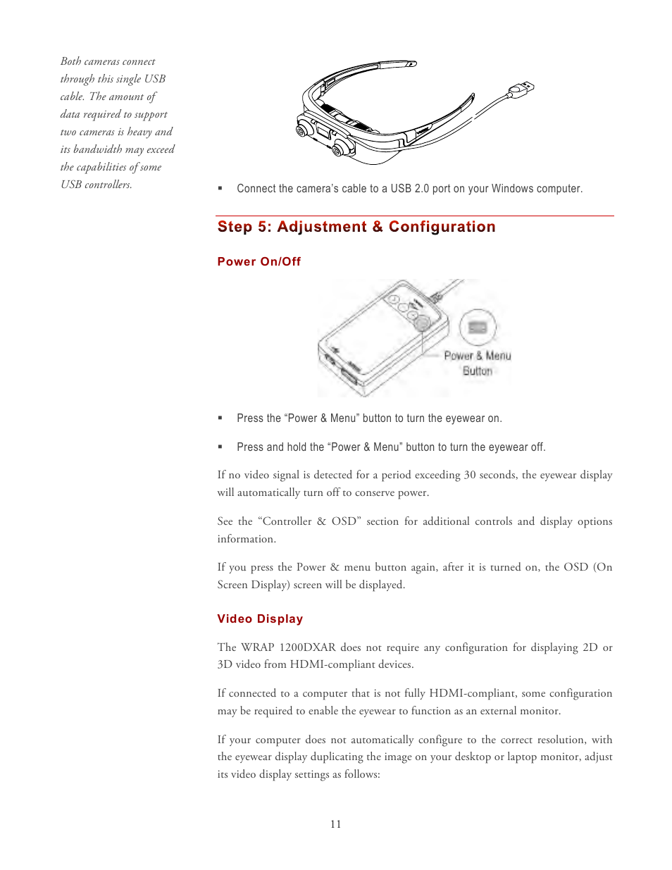 Vuzix Wrap 1200DXAR User Manual | Page 11 / 27