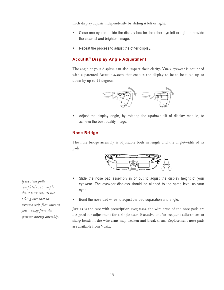 Vuzix Wrap 1200DXAR User Manual | Page 13 / 27