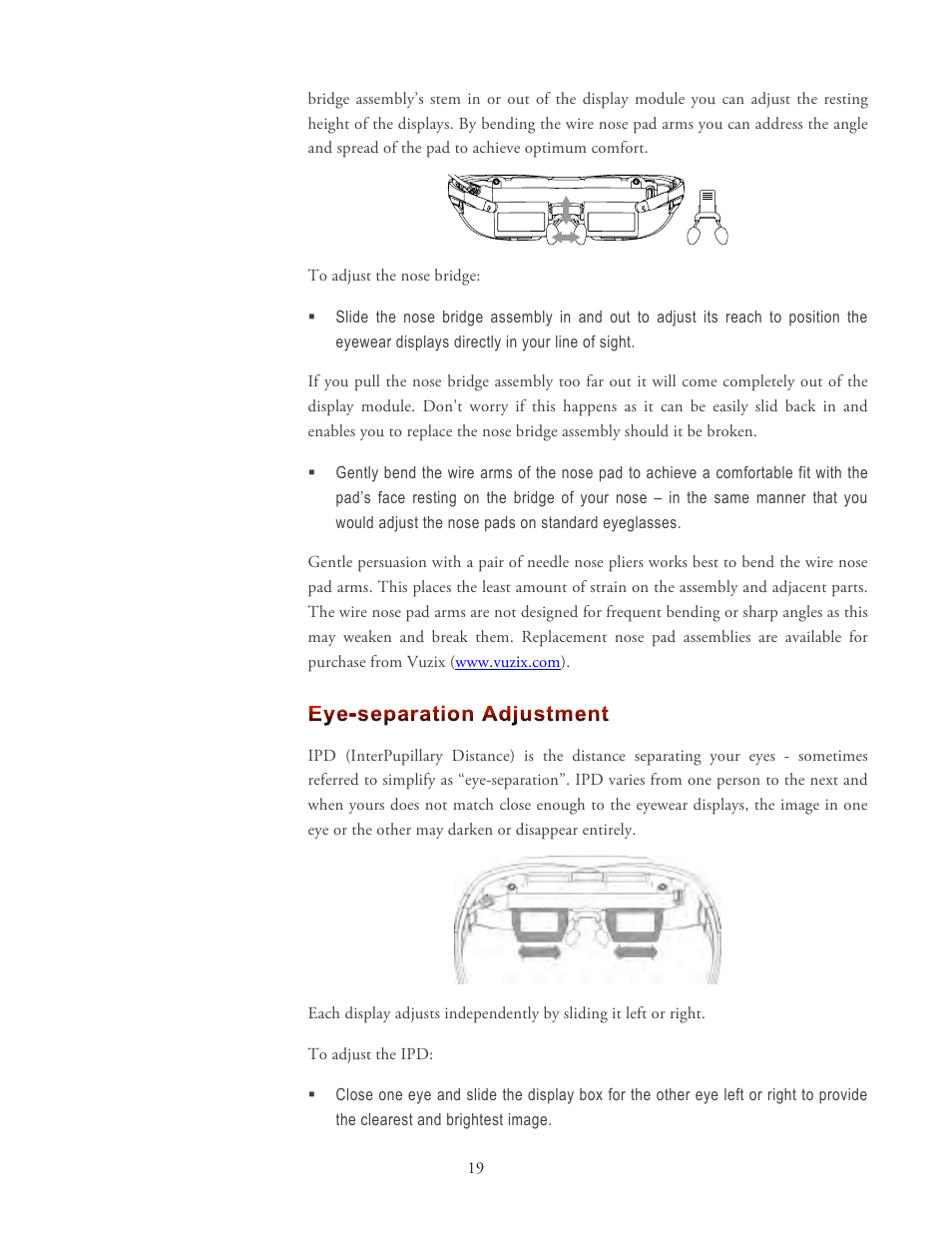 Vuzix Wrap 1200DXAR User Manual | Page 19 / 27