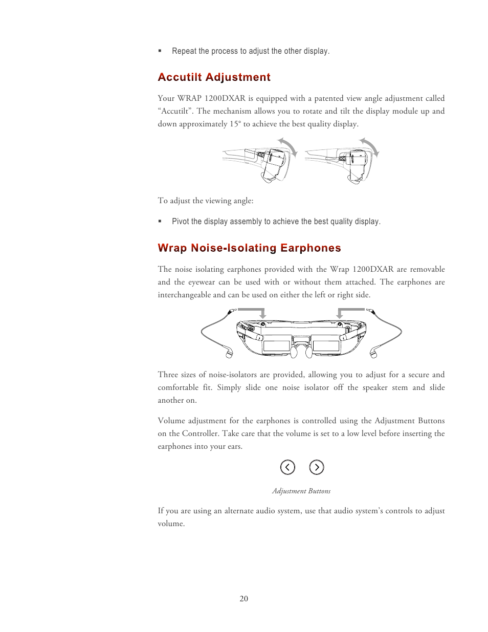Vuzix Wrap 1200DXAR User Manual | Page 20 / 27