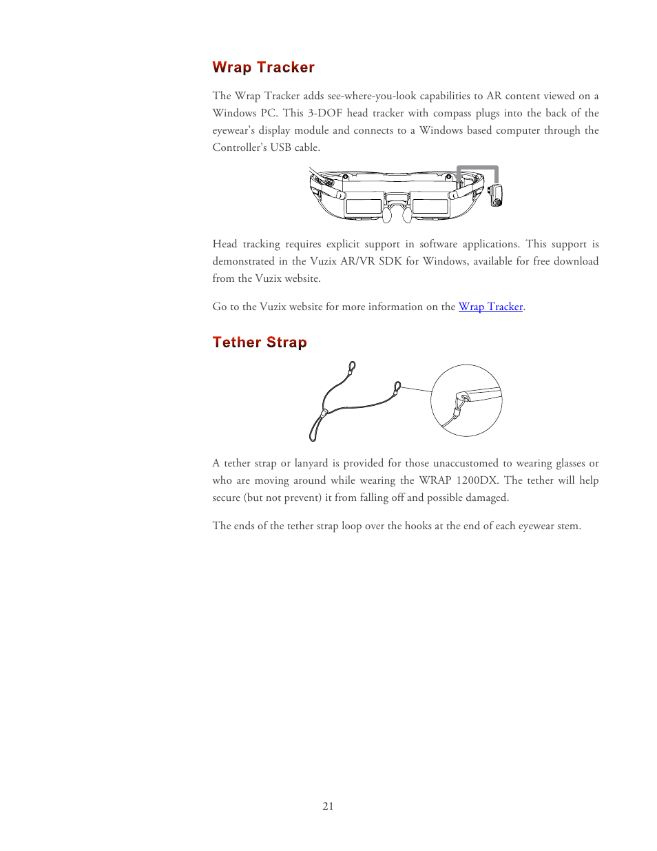 Vuzix Wrap 1200DXAR User Manual | Page 21 / 27