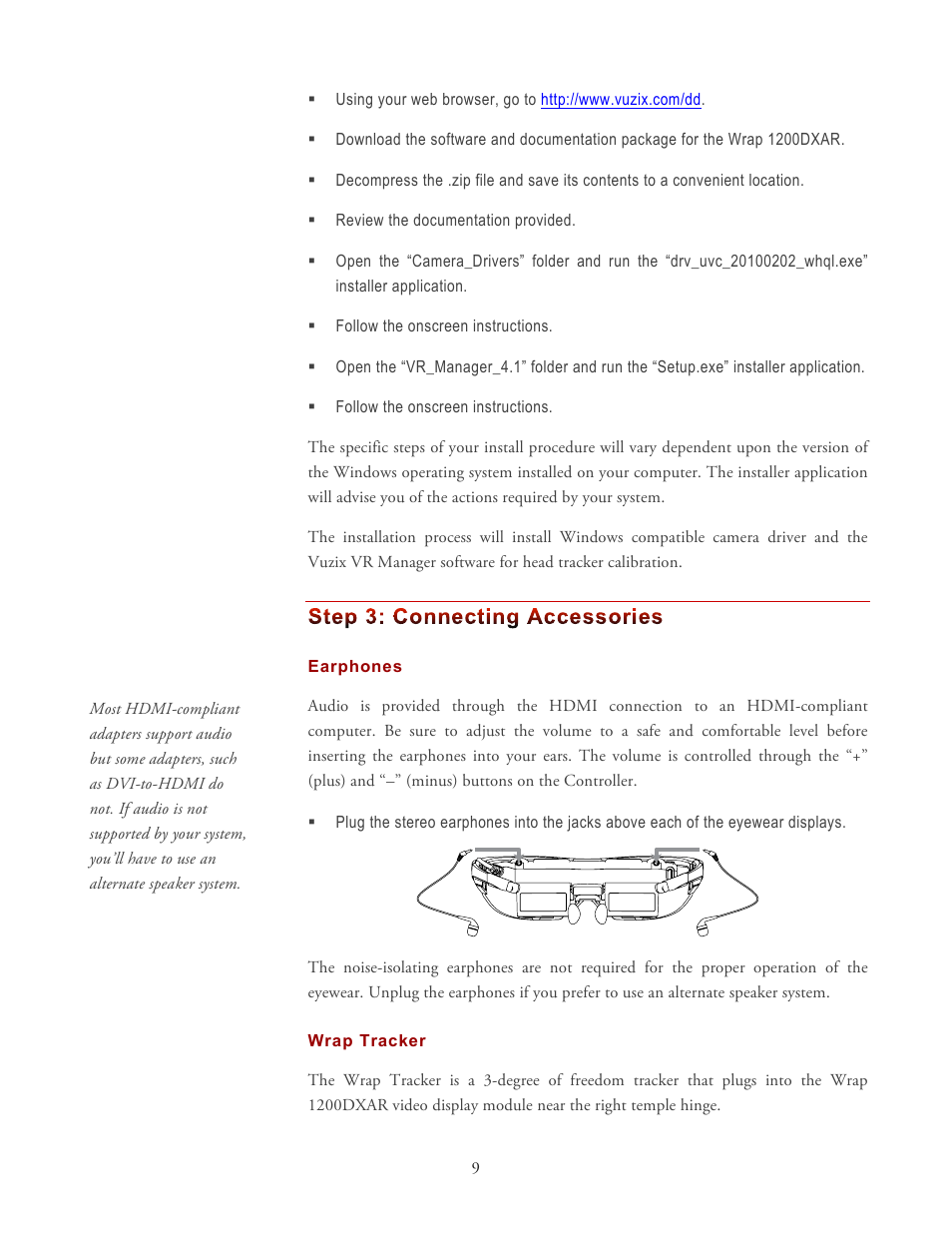 Vuzix Wrap 1200DXAR User Manual | Page 9 / 27
