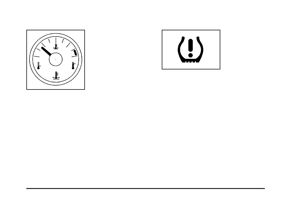 Engine coolant temperature gage, Tire pressure light | Cadillac 2006 SRX User Manual | Page 165 / 452