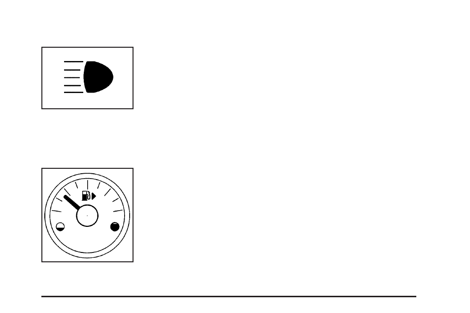Highbeam on light, Fuel gage, Highbeam on light -47 fuel gage -47 | Cadillac 2006 SRX User Manual | Page 171 / 452