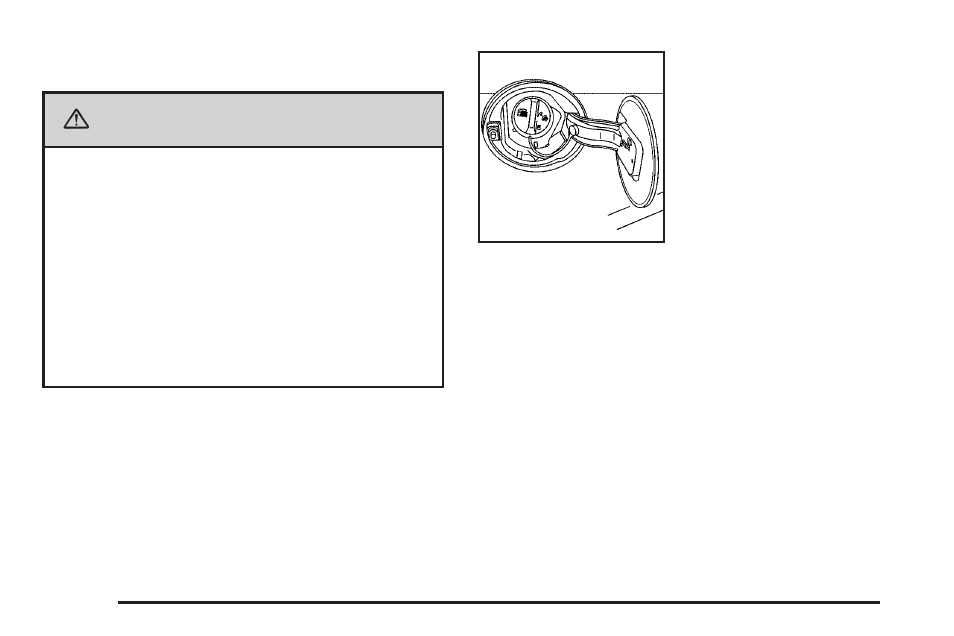 Filling the tank, Filling the tank -8, Caution | Cadillac 2006 SRX User Manual | Page 306 / 452