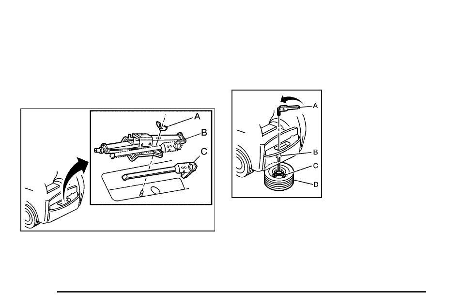 Removing the spare tire and tools, Removing the spare tire and tools -74, Removing the spare tire | Cadillac 2006 SRX User Manual | Page 372 / 452