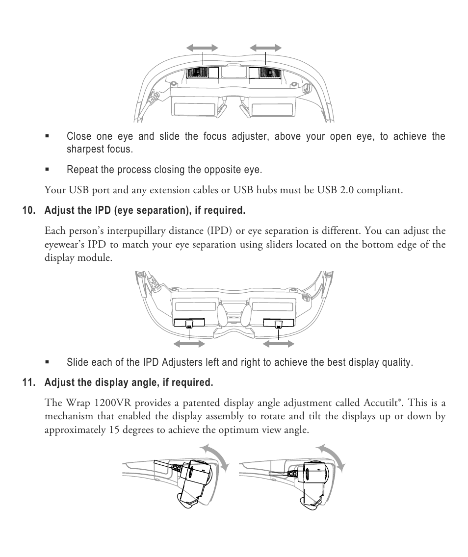 Vuzix Wrap 1200VR User Guide User Manual | Page 13 / 39