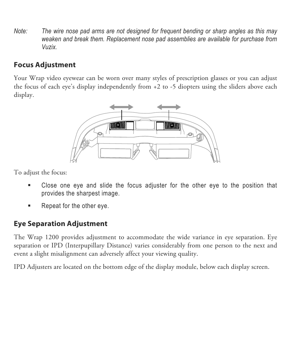 Vuzix Wrap 1200VR User Guide User Manual | Page 17 / 39