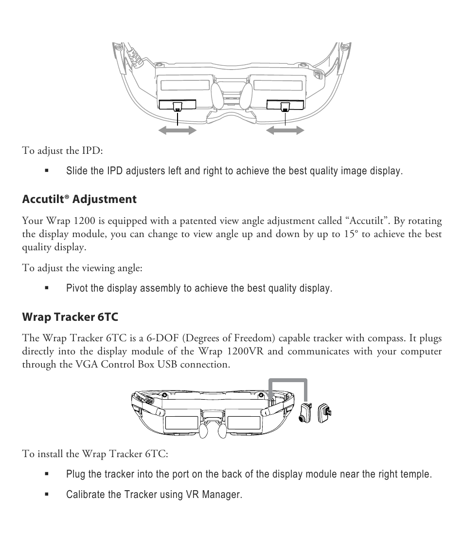Vuzix Wrap 1200VR User Guide User Manual | Page 18 / 39