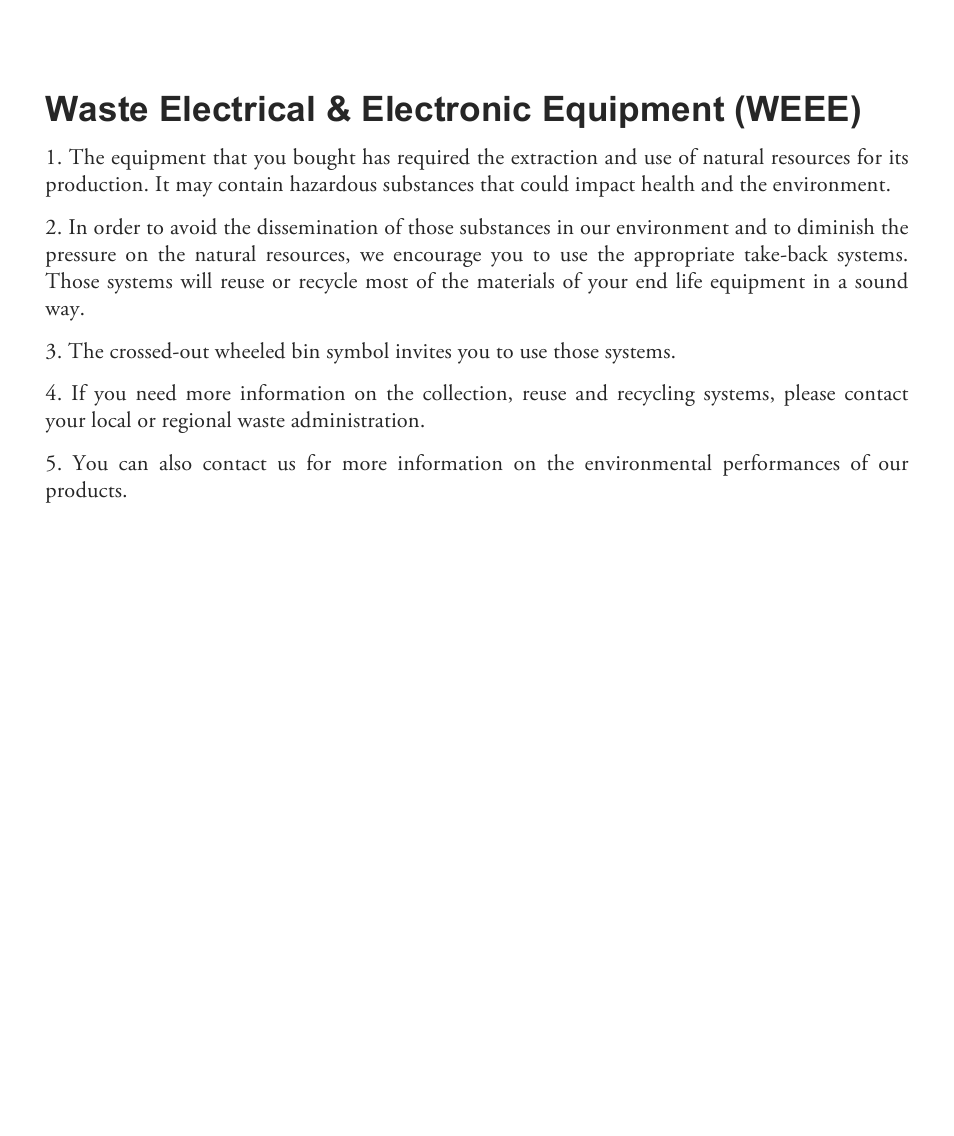 Waste electrical & electronic equipment (weee) | Vuzix Wrap 1200VR User Guide User Manual | Page 38 / 39