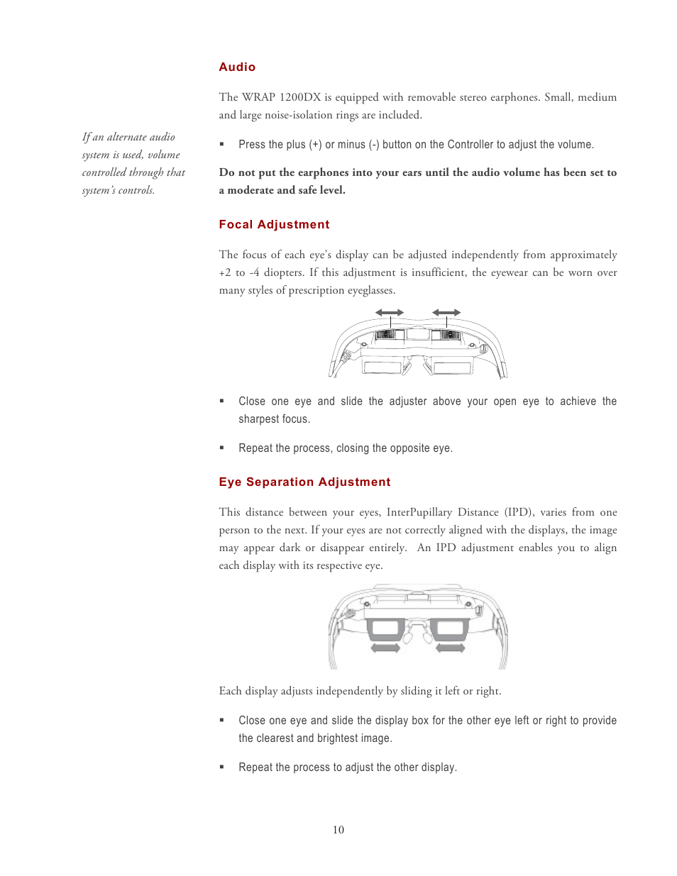 Vuzix Wrap 1200DX User Manual | Page 10 / 27