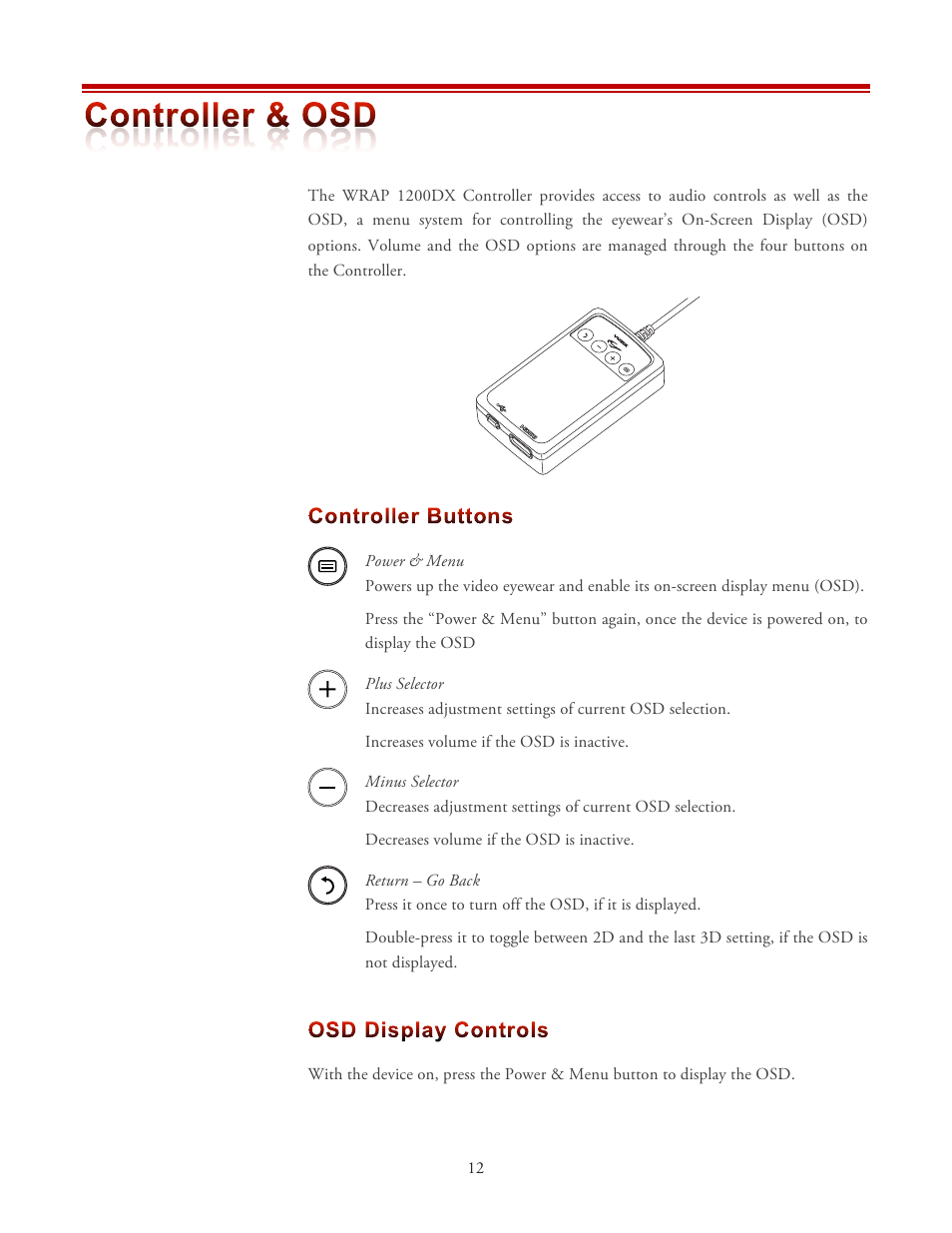Vuzix Wrap 1200DX User Manual | Page 12 / 27