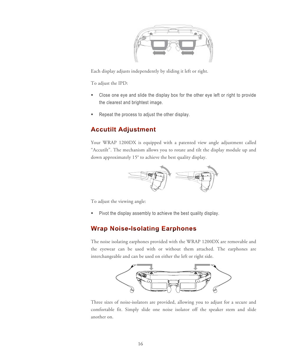 Vuzix Wrap 1200DX User Manual | Page 16 / 27