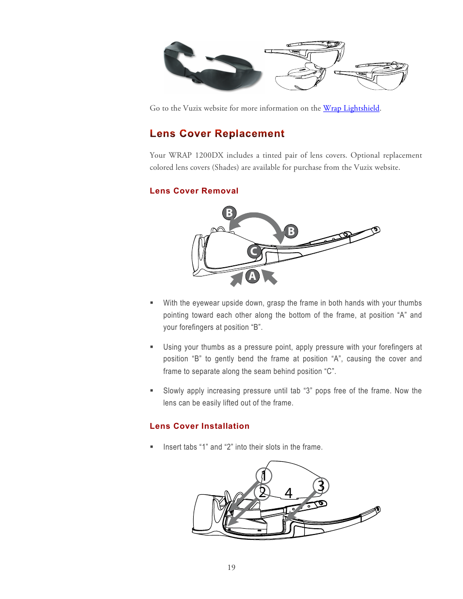 Ab b c | Vuzix Wrap 1200DX User Manual | Page 19 / 27
