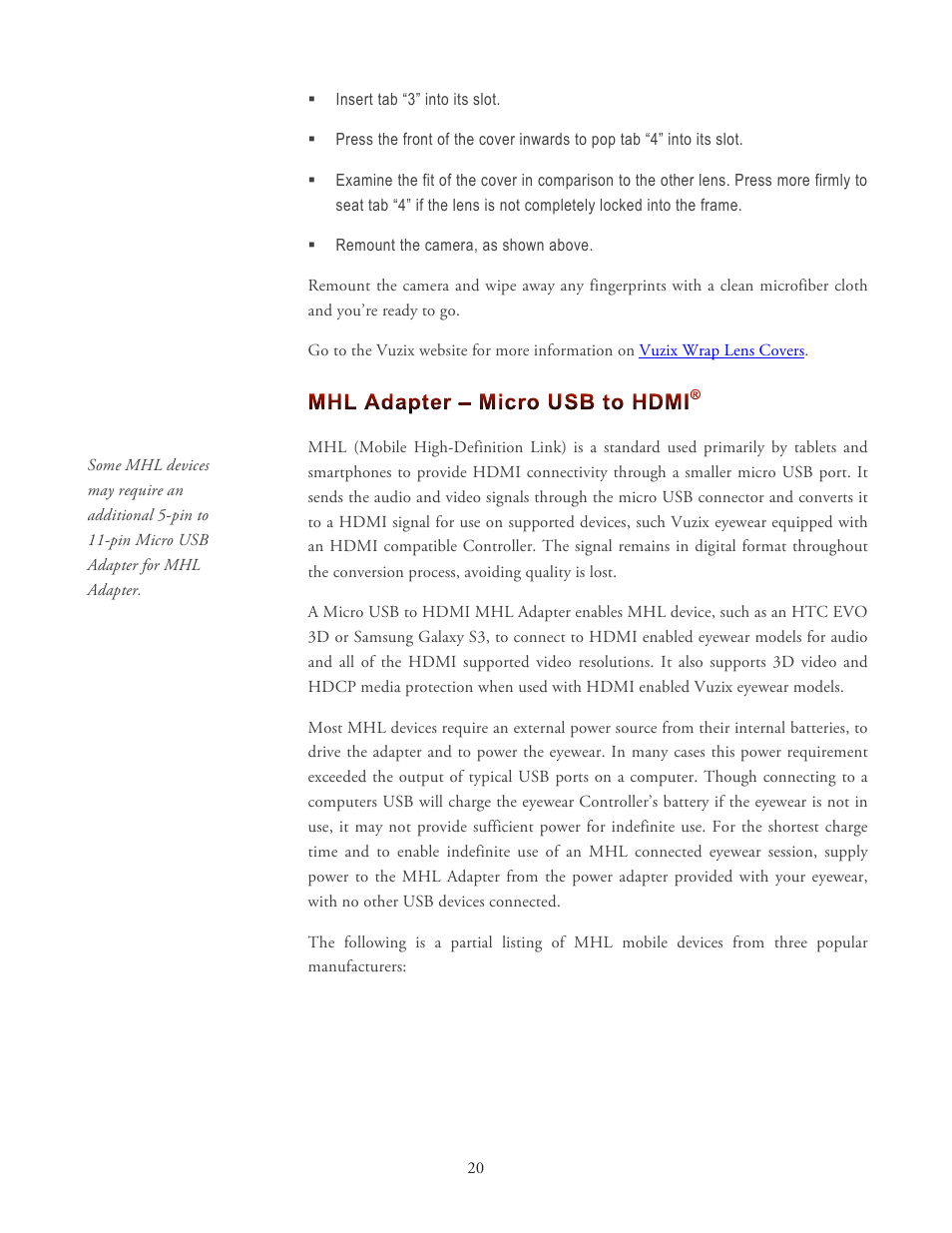 Vuzix Wrap 1200DX User Manual | Page 20 / 27
