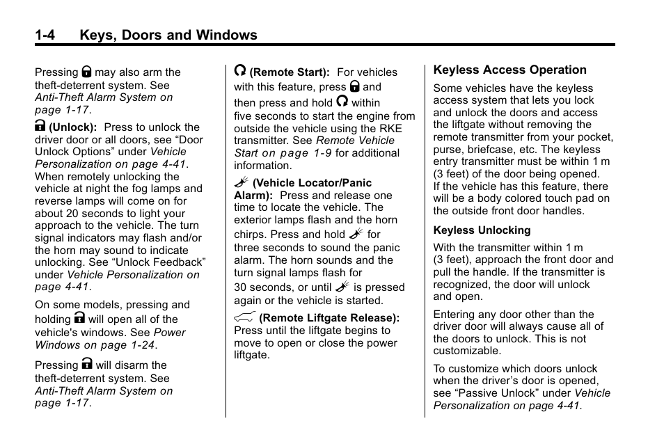 Cadillac 2010 SRX Crossover User Manual | Page 10 / 470